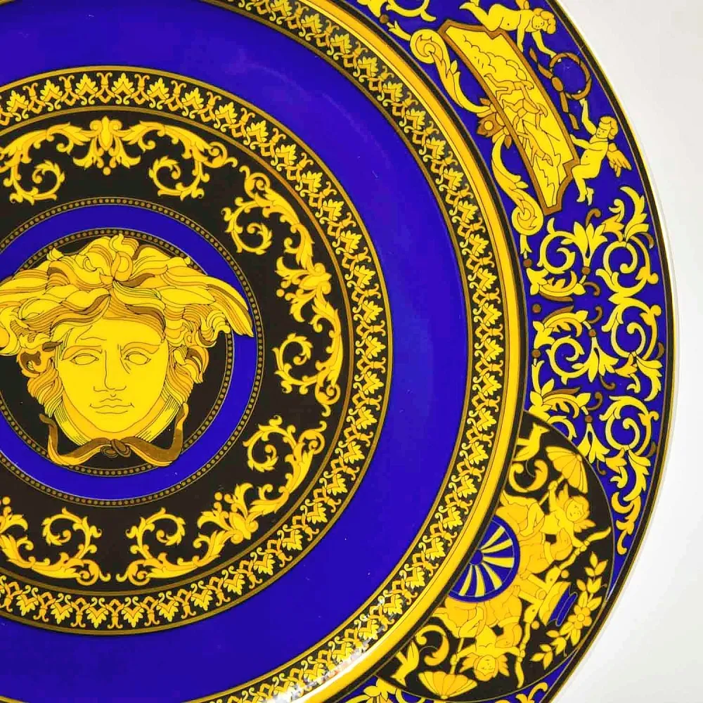 «MEDUSA BLUE» - Коллекционная Фарфоровая Тарелка - Блюдо, VERSACE, Rosenthal Германия.