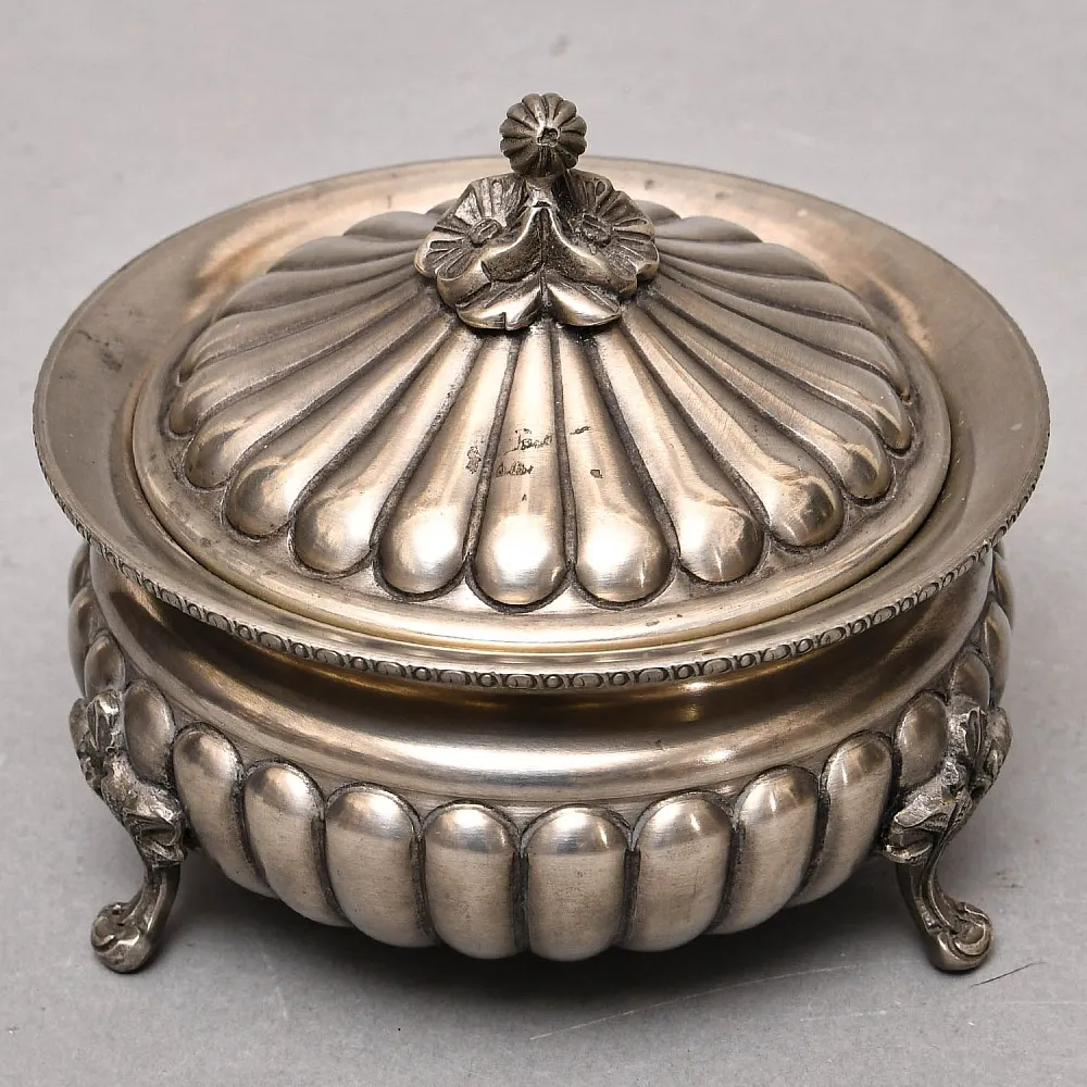 Винтажная Оловянная Сахарница с крышкой, Frieling Zinn Германия конец 60 -х годы ХХ века.