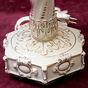 Фарфоровая Настольная Электрическая Лампа - Светильник SANDIZELL, Германия 1951-1960 гг.