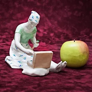 Редкая! Коллекционная Авторская Фарфоровая статуэтка «На Этюдах», ДФЗ - Дулево, СССР 50 гг. 