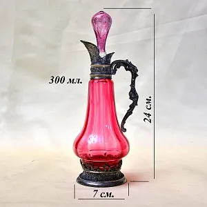 Соусник - Графинчик, Хрусталь / Олово, BEYER Германия 50-е годы ХХ века.