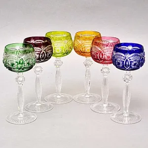 Набор - Шесть Бокалов для Вина Knittel FAKIRIS Силезия, Германия начало 50-х годов ХХ века.