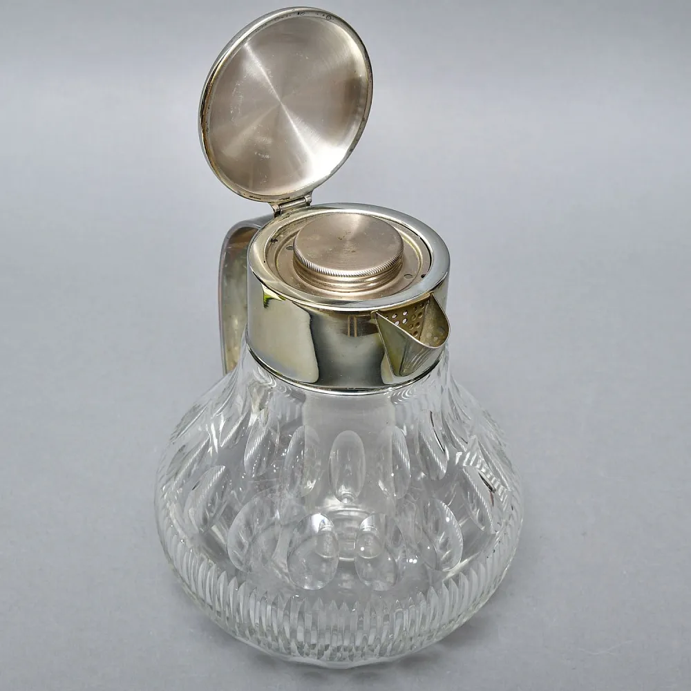 Винтажный Графин - Кувшин на 3.2 литра. Колба для льда, Хрусталь, Silverplated Германия. 