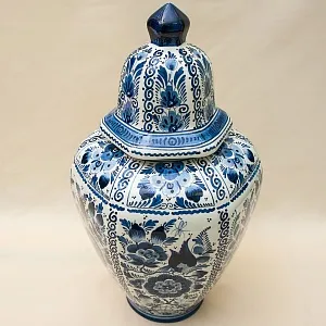 Большой Вазон «Райский Сад» Делфт - DELFTs, Голландия. Н-51 см. Середина ХХ века.