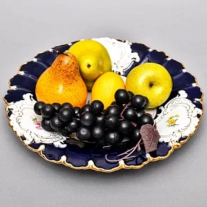 Коллекционное Фарфоровое Блюдо - Тарелка «Букет с маргариткой» Кобальт, MEISSEN Германия - 1955 год.