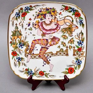 Коллекционная Тарелка - Настенное Блюдо «Времена года. Осень», Фарфор Hutschenreuther Германия - 1978 год. 