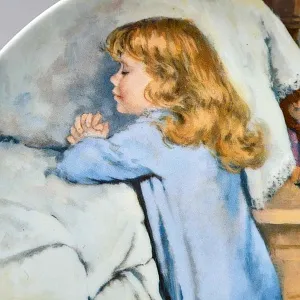 Коллекционная Фарфоровая Тарелка «День девочки Бекки. Вечерняя молитва», RECO США - 1987 год.