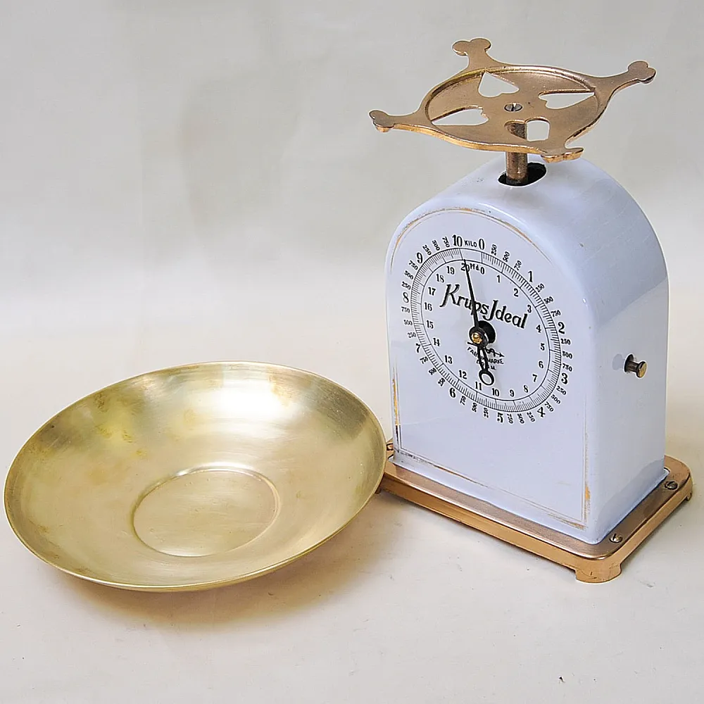 Редкость! Старинные Кухонные Фарфоровые Весы на 10кг. KRUPS IDEAL, Германия -1915 год.