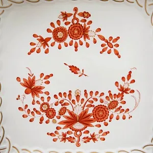 Фарфоровое Блюдо - Фруктовница - Сухарница «Индийский цветок» Фарфор MEISSEN / МЕЙСЕН.