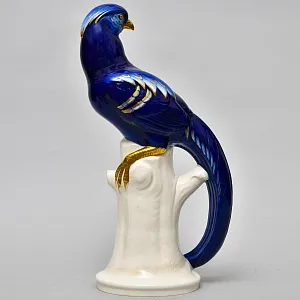 Антикварная Фарфоровая Статуэтка «Птица - Королевский Фазан», VOLKSTED Германия, 30-е гг. ХХ века.