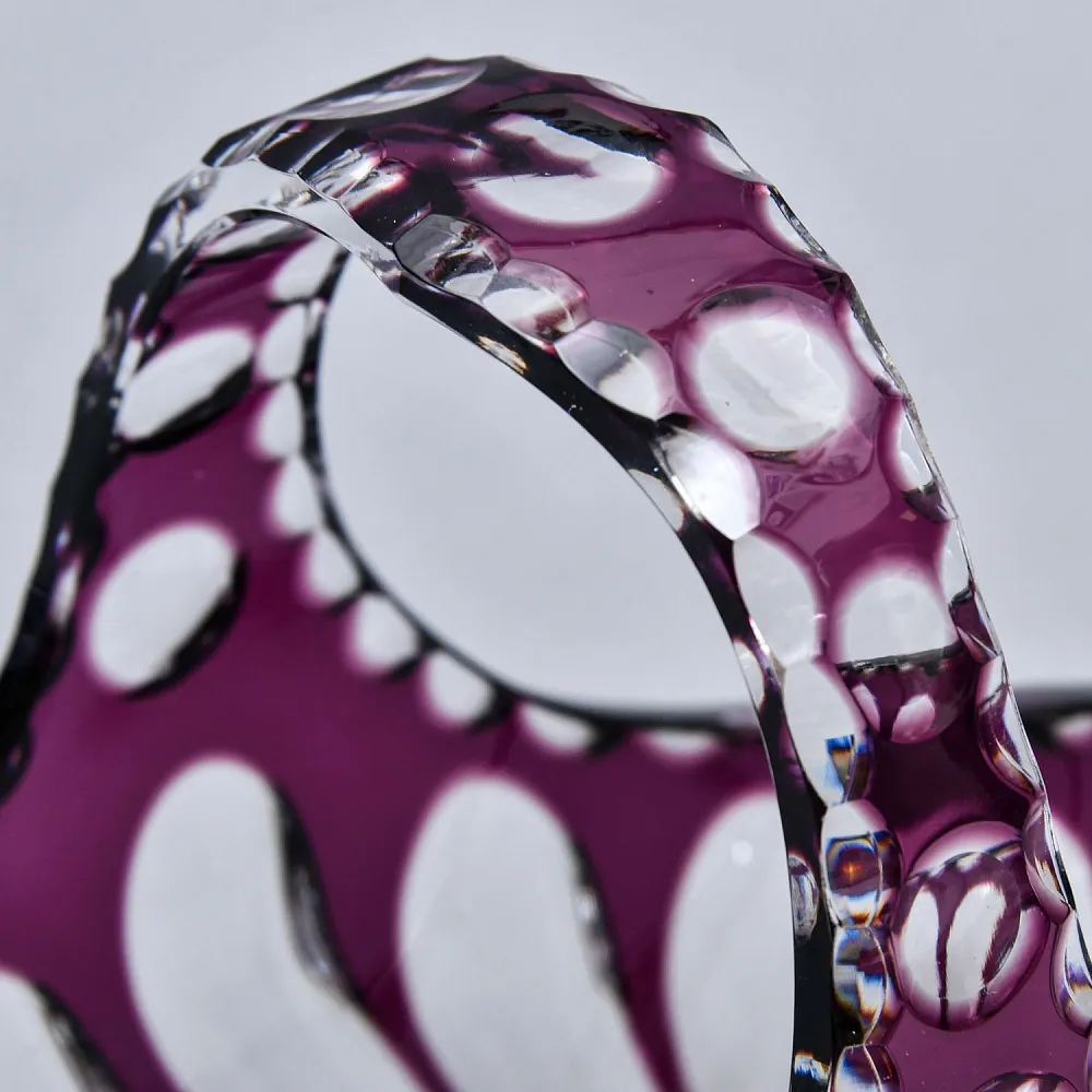 Ваза - Конфетница «Аметистовая Корзинка» Хрусталь, BEYER Германия 60-е годы ХХ века.