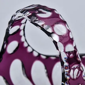 Ваза - Конфетница «Аметистовая Корзинка» Хрусталь, BEYER Германия 60-е годы ХХ века.