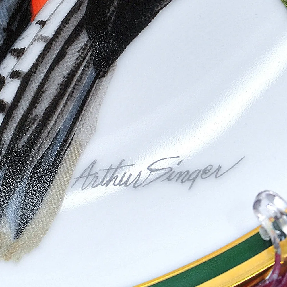 Коллекционная Тарелка - Блюдо «Большой Пестрый Дятел» Фарфор, Franklin Porcelain США -1980 год.