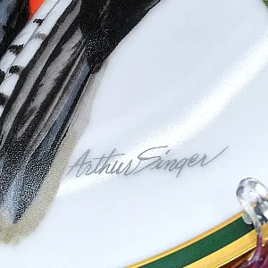 Коллекционная Тарелка - Блюдо «Большой Пестрый Дятел» Фарфор, Franklin Porcelain США -1980 год.