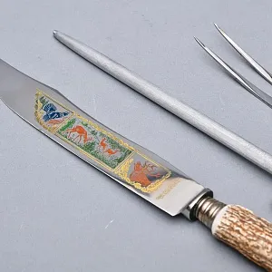 Набор для Барбекю «Охота» - 4 предмета, Stainless Steel Solingen Германия, 60 -е годы ХХ века.