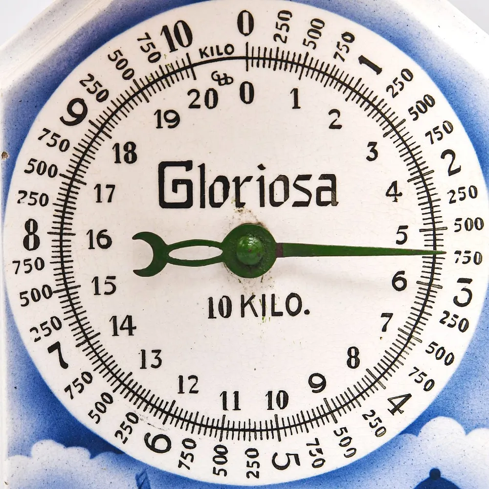 Антикварные Кухонные Весы в Фарфоровом корпусе Gloriosa, Голландия начало ХХ века.
