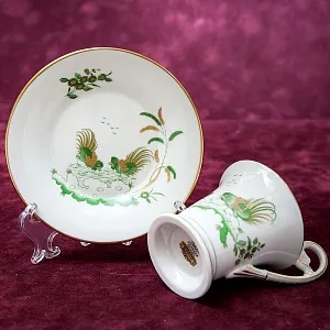 Коллекционная Кофейная Пара «Петухи» Фарфор RICHARD GINORI, Италия 70-е годы ХХ века.