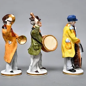 Полная Коллекционная серия Фарфоровых статуэток «Музыкальный оркестр», Grafenthal Германия, 1985 - 1990 годы.