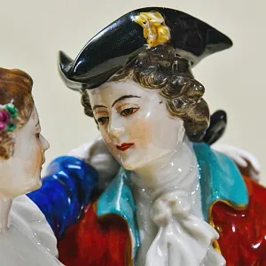 Антикварная Фарфоровая Статуэтка «Танцующая пара», VOLKSTEDT Германия -30 -е годы ХХ века.