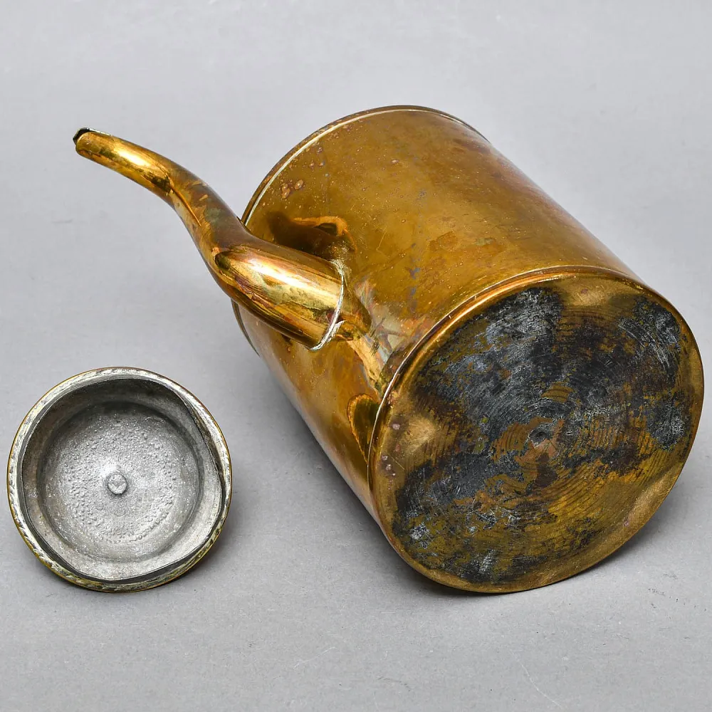 Антикварный Латунный Кофейник - Чайник - Кувшин на 3,5 литра, Франция начало ХХ века.