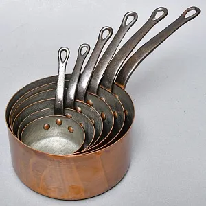 Винтажный Набор из 6-ти Ковшиков разных размеров, Медь, Франция, 60 -е годы ХХ века!