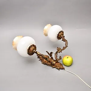 Пара Бронзовых Настенных Электрических Двух рожковых Светильников - Бра, СССР 70 -е гг. 