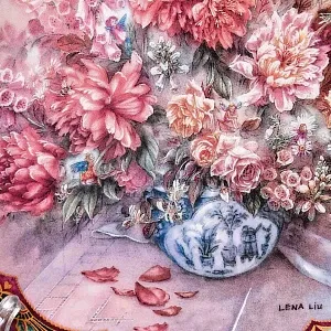 Коллекционная Тарелка «Лепестковая феерия» Фарфор W.J.GEORGE США -1993 год.