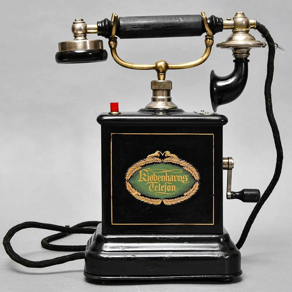 Антикварный Настольный Телефонный аппарат - Телефон «Kjøbenhavns Telefon - KTAS», Дания -1905 год.