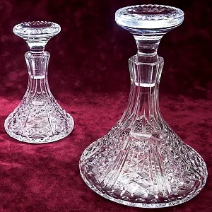 Хрустальный Набор для Бара - Два Графина - Декантера, Англия 50 -е годы ХХ века.