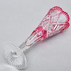 Небольшая Хрустальная Ваза - Бокал Розового цвета, VAL SAINT LAMBERT Бельгия.