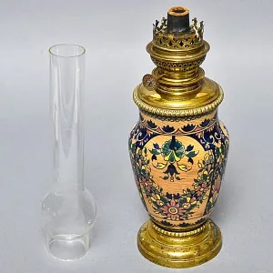 Антикварная Керосиновая Фарфоровая Лампа с Механизмом Hersteller Berlin, Германия 1920 -1925 год.