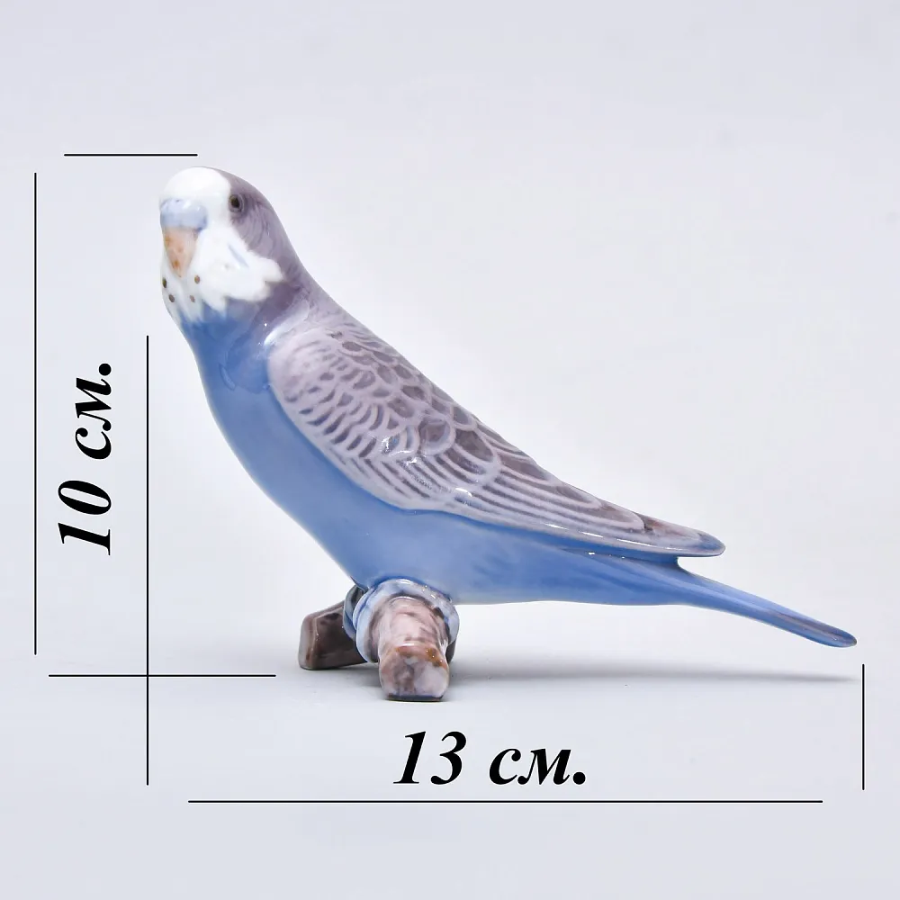 Авторская Фарфоровая статуэтка «Волнистый попугай», Bing&Grøndahl Дания,  1970 - 1983 гг.