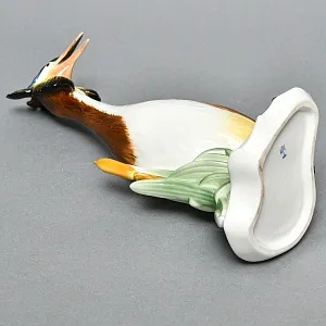 Редкость!  Птица - Большая Фарфоровая статуэтка «Чомга - Поганка» Карл Энс / Karl Ens, Германия -50 гг.