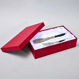 Винтажный Набор для Сервировки и подачи блюд Нож + Вилка, Silverplated Франция начало ХХ века.