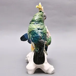 Коллекционная Фарфоровая статуэтка «Два Попугая - Какаду», Karl Ens Германия, 50-е гг ХХ века.