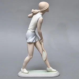 Парные Фарфоровые статуэтки «Теннисистка и Теннисист», Lladro Испания, 1982 - 1987 годы. 