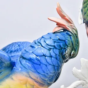 Коллекционная Фарфоровая статуэтка «Два Попугая - Какаду», Karl Ens Германия, середина ХХ века.