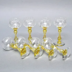 Антикварный Набор бокалов для Вина 8 шт. «MICADO VIGNE», Saint Louis. Франция, начало ХХ века. 