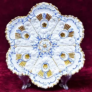 Антикварная Коллекционная Тарелка - Блюдо «ЦВЕТЫ», Фарфор MEISSEN Германия.