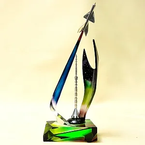 Редкость! Авиация - Памятный Подарок «40 лет Военно - Воздушной Академии им. Ю.А. Гагарина» Металл, Оргстекло - СССР -1980 год.