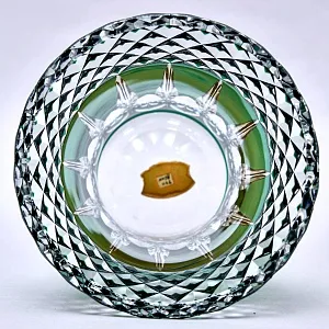 Коллекционная Хрустальная Ваза зелёного цвета, VAL SAINT LAMBERT (Вал Сант Ламберт), Бельгия.