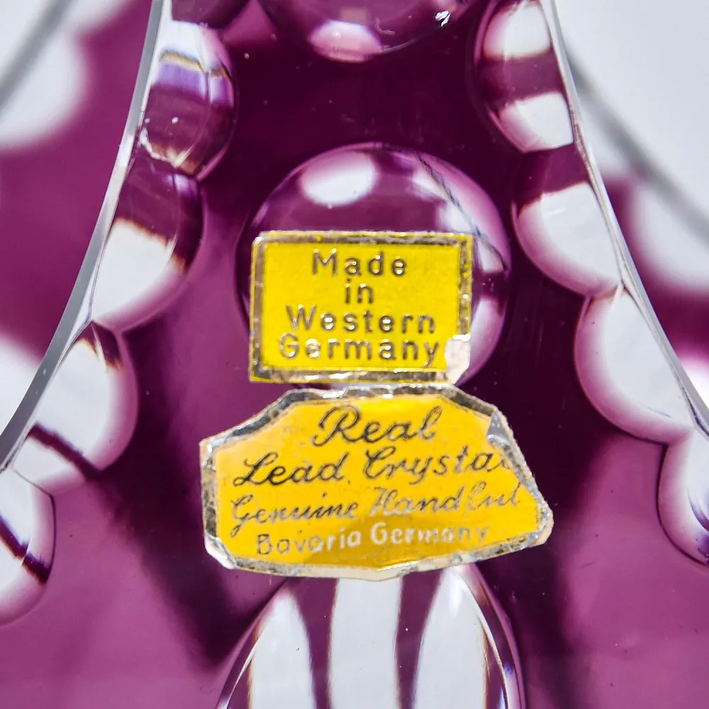 Ваза - Конфетница «Аметистовая Корзинка» Хрусталь, BEYER Германия 60-е годы ХХ века.