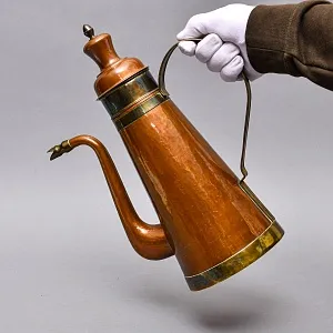 Большой Винтажный Медный Кофейник - Чайник - Запарник, Бельгия первая половина ХХ века.