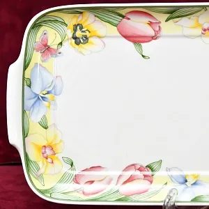 Сервировочный Фарфоровый Поднос с ручками - Блюдо, Villeroy&Boch Германия, 1991 - 1993 годы.