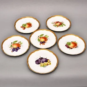 Антикварный Набор из 6-ти Фарфоровых тарелок «ФРУКТЫ-ЯГОДЫ», Rosenthal Германия, 1922- 1933 гг.