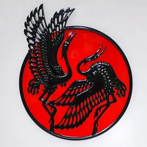 Редкость!!! Картина - Панно - Барельеф «Журавли - страны восходящего Солнца» Япония -1980 год.