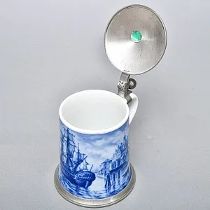 Коллекционная Пивная Кружка «Порт Гамбурга, в 1830 году», фарфор, Berlin Design Германия -1982 год.