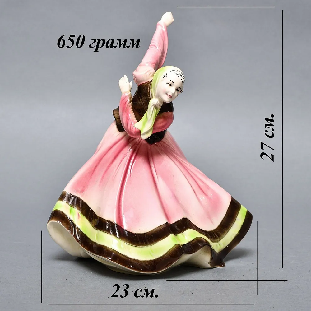 Коллекционная статуэтка «Народный Танец», Фаянс, HERTWIG Германия, 1941 - 1958 годы. 