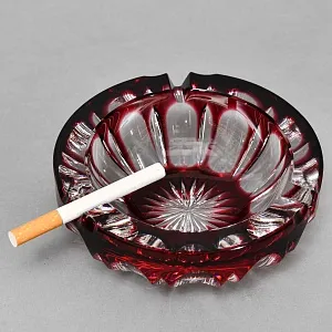Винтажная Пепельница DOROTHEENHUTTE, Рубиновый Хрусталь, Германия, 60-е гг.