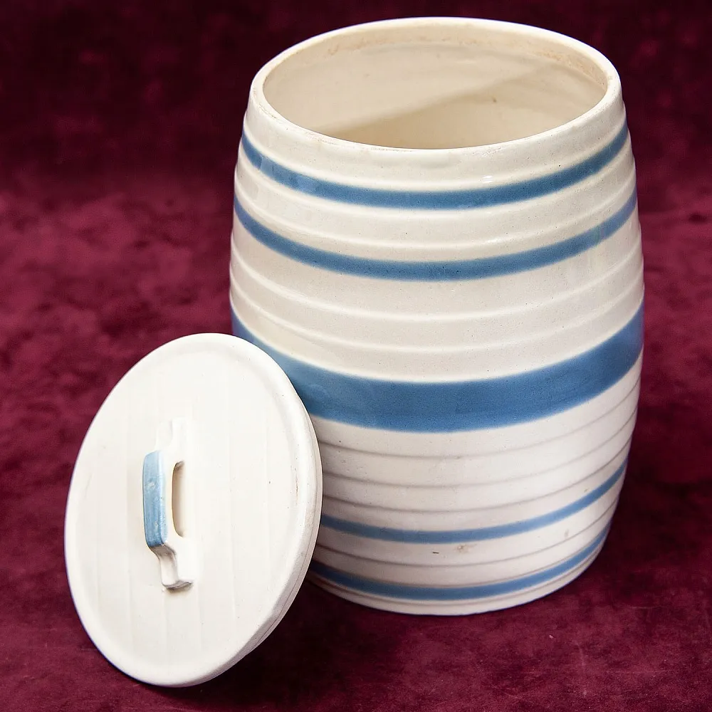 Большой Винтажный Фаянсовый Бочонок с крышкой - Емкость - Банка на 4 литра, СССР.